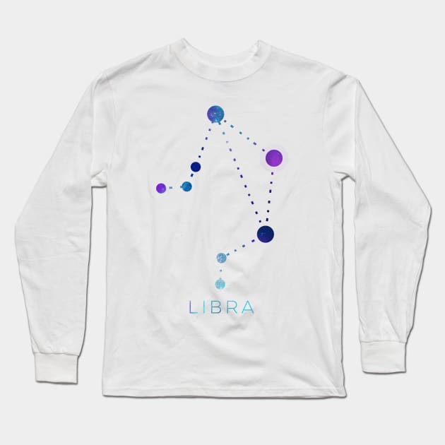 LIBRA STAR CONSTELLATION ZODIAC SIGN Long Sleeve T-Shirt by deificusArt